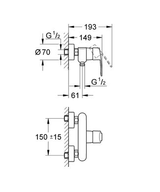 Grohe 33590002 Смеситель для душа Grohe Eurostyle Cosmopolitan 33590002