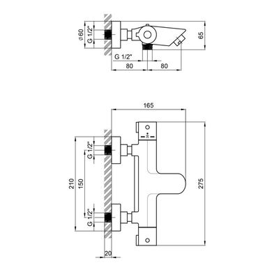 Qtap QTINSCRMT300800 Змішувач для ванни термостатичний Qtap Inspai-Therm CRMT300800