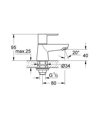 Grohe 20421000 Вертикальный вентиль Grohe BauEdge 20421000