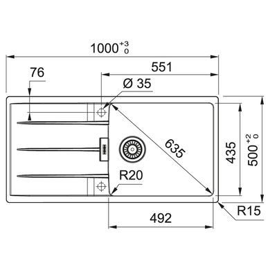 Franke 114.0630.444 Кухонна мийка Franke Centro CNG 611-100 (114.0630.444) чорний матовий