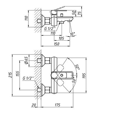 Qtap QTPIV3013102DC Смеситель для ванны Qtap Pivonka 3013102DC