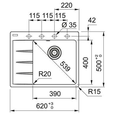 Franke 114.0630.448 Кухонна мийка Franke Centro CNG 611-62 TL (114.0630.448) сахара