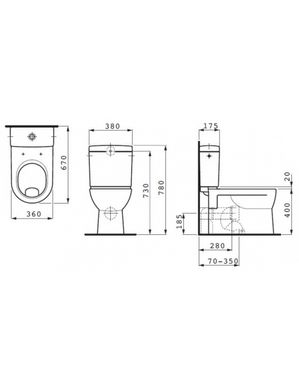 Laufen H8249594000001 Унитаз напольный Laufen Pro H8249594000001, универсальный выпуск, с покрытием LCC