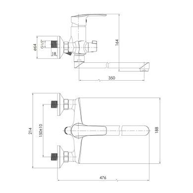 Imprese F03208401AB Смеситель для ванны Imprese Florenc f03208401ab