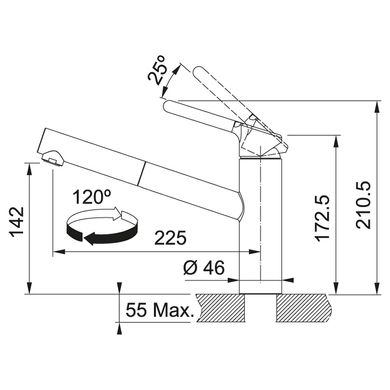 Franke 115.0623.055 Кухонний змішувач Franke Orbit Pull Out (115.0623.055) хром