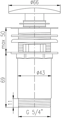 Rav Slezak MD0484 Донный клапан для раковины Rav Slezak MD0484 с регулируемой высотой