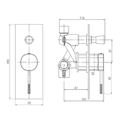 Imprese ZMK071901041 Змішувач для ванни, прихованого монтажу, Imprese Brenta ZMK071901041