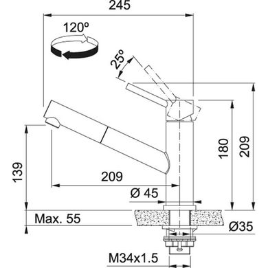 Franke 115.0569.461 Кухонный смеситель Franke Orbit 115.0569.461 Нерж сталь