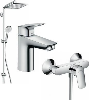 Hansgrohe 20200014 Набор смесителей для душа Hansgrohe EcoSmart / Logis 100 / Crometta Reno (71104 + 7160 + 27289000) 20200014