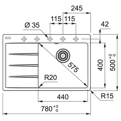 Franke 114.0630.464 Кухонна мийка Franke Centro CNG 611-78 TL (114.0630.464) сахара