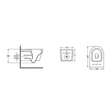 Qtap QT07335176W Унітаз підвісний Qtap Jay безободковий з сидінням Soft-close QT07335176W