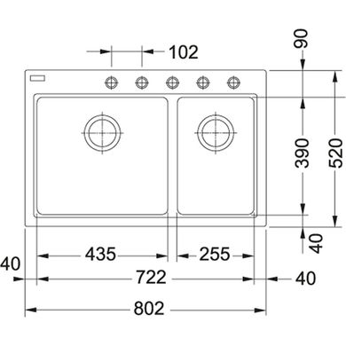 Franke 114.0367.672 Кухонная мойка с двумя чашами Franke Fiji FIG 620-80 114.0367.672 белый