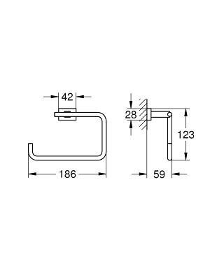 Grohe 40510001 Полотенцедержатель Grohe Essentials Cube 40510001