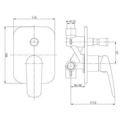 Imprese VR-10030(Z) Змішувач для ванни Imprese Praha New VR-10030 (Z)