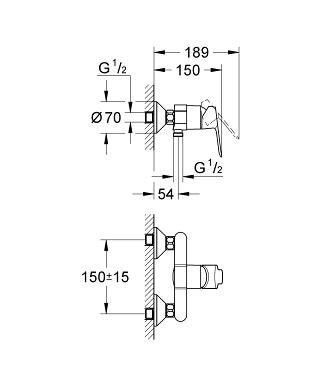 Grohe 23636000 Смеситель для душа Grohe BauEdge 23636000