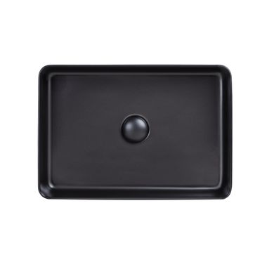 Qtap QT1711A055MB Раковина Qtap Tern 500х350х145 Matt black с донным клапаном QT1711A055MB