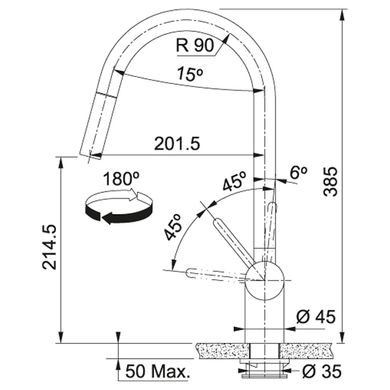 Franke 115.0590.047 Кухонний змішувач Franke Leda Neo Pull Down (115.0590.047) нержавіюча сталь