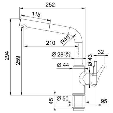 Franke 115.0595.083 Кухонний змішувач Franke Urban (115.0595.083) хром з висувним шлангом