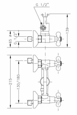 Genebre 68531094566 Смеситель с душем Genebre NRC 68531 09 45 66