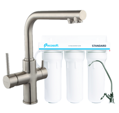 Imprese 55009S-F+FMV3ECOSTD Комплект: DAICY смеситель для кухни сатин + Ecosoft Standart система очистки воды (3х ступенчатая)