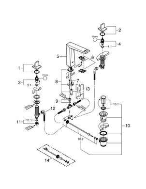 Grohe 20344000 Смеситель для умывальника Grohe Allure Brilliant 20344000