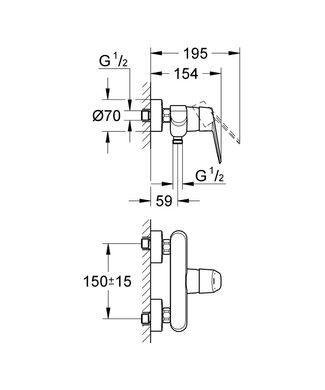 Grohe 33569002 Змішувач для душа Grohe Eurodisc Cosmopolitan 33569002