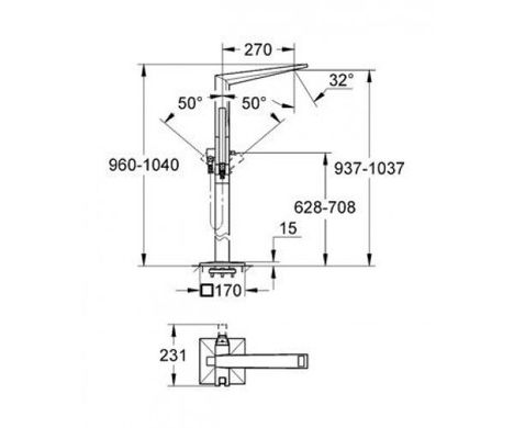 Grohe 23119000 Підлоговий змішувач для ванни Grohe Allure Brilliant 23119000