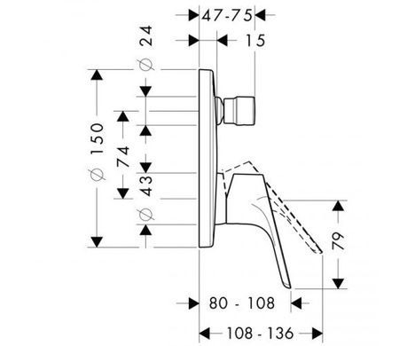 Hansgrohe 31945000 Змішувач для ванни Hansgrohe Focus 31945000