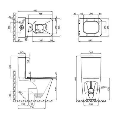 Qtap QT17222093ARW Унитаз-компакт Qtap Tern безободковый с сиденьем Soft-close QT17222093ARW