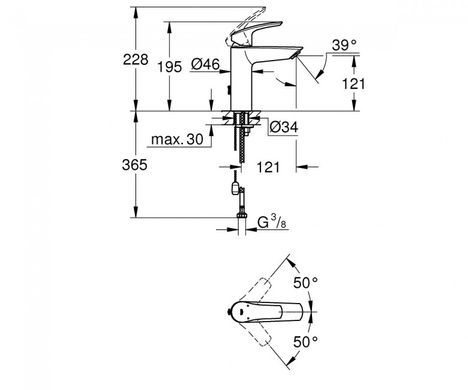 Grohe 23323003 Смеситель для умывальника GROHE EUROSMART NEW 23323003