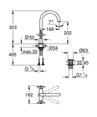 Grohe 21019003 Смеситель для умывальника Grohe Atrio 21019003