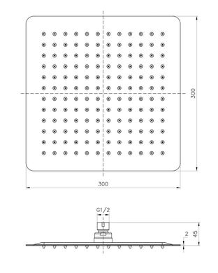 Imprese SQ300SS2 Верхний душ Imprese SQ300SS2