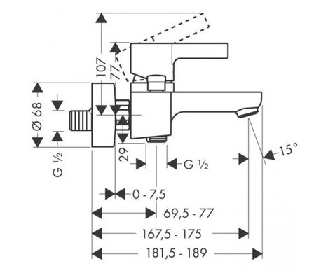 Hansgrohe 31460000 Смеситель для ванны Hansgrohe Metris S 31460000